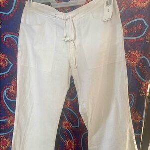 Ralph Lauren Drawstring white cropped Pants inseam 24 1/2 “